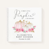 Pumpkin Pink Floral Baby Girl Showboek Notitieboek (Voorkant)
