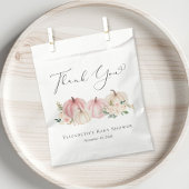 Pumpkin Pink Floral Baby Girl Shower Bedankzakje