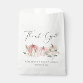 Pumpkin Pink Floral Baby Girl Shower Bedankzakje (Voorkant)