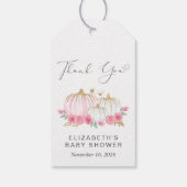Pumpkin Pink Floral Baby Girl Shower Cadeaulabel (Achterkant)