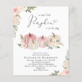 Pumpkin Pink Floral Baby Meisje Douche uitnodiging (Voorkant)