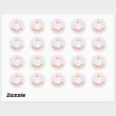 Pumpkin Pink Floral Baby shower Ronde Sticker (Vel)