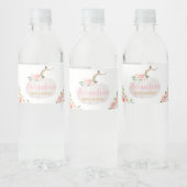 Pumpkin Pink Floral Baby shower Waterfles Etiket (Flessen)