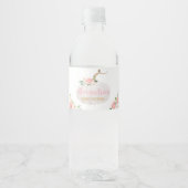 Pumpkin Pink Floral Baby shower Waterfles Etiket (Voorkant)