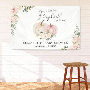 Pumpkin Pink Floral Baby shower Welkom Spandoek