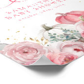 Pumpkin Pink Floral Baby shower Welkomstbord Poster (Hoek)