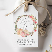 Pumpkin Pink Floral Girl Baby shower Dank u Cadeaulabel