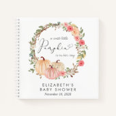 Pumpkin Pink Floral Girl Baby shower Guest Book Notitieboek (Voorkant)