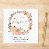 Pumpkin Pink Floral Girl Baby shower Guest Book Notitieboek