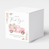 Pumpkin Pink Floral Truck Baby shower Dank u Bedankdoosjes (Voorkant Zijde)
