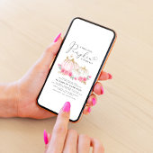 Pumpkin Pink Floral Virtual Baby Girl Shower Kaart
