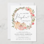 Pumpkin Pink Floral Waterverf 1e verjaardag Kaart (Voorkant)