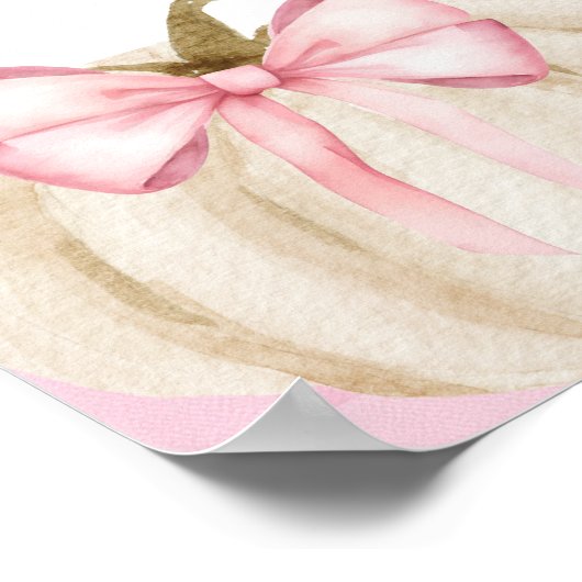 Pumpkin Pink Gingham Baby shower Welkom Poster (Hoek)