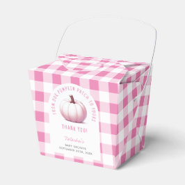 Pumpkin Pink Gingham Plaid Baby Girl Baby shower Bedankdoosjes