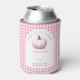 Pumpkin Pink Gingham Plaid Baby Girl Baby shower Blikjeskoeler