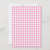 Pumpkin Pink Gingham Plaid Baby Girl Baby shower Kaart (Achterkant)