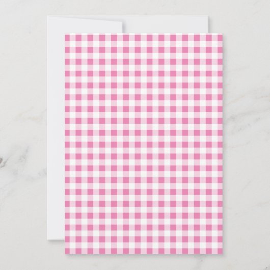 Pumpkin Pink Gingham Plaid Baby Girl Baby shower Kaart (Achterkant)