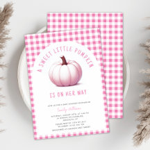 Pumpkin Pink Gingham Plaid Baby Girl Baby shower