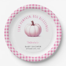 Pumpkin Pink Gingham Plaid Baby Girl Baby shower