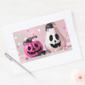 Pumpkin Pink Glitter Halloween Rechthoekige Sticker (Envelop)
