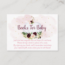 Pumpkin Pink Gold Burgundy Baby Book Request Informatiekaartje