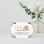 Pumpkin Pink Gold Floral Display Shower Informatiekaartje (Staand voorkant)