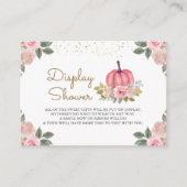 Pumpkin Pink Gold Floral Display Shower Informatiekaartje (Voorkant)