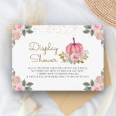 Pumpkin Pink Gold Floral Display Shower Informatiekaartje