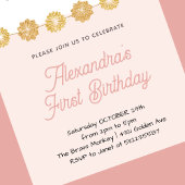 Pumpkin Pink Gold Floral Halloween 1 jarig Kaart