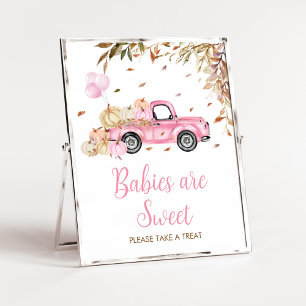 Pumpkin Pink Truck Baby's zijn zoet Baby shower Poster