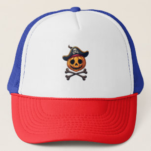 Pumpkin Pirate - Halloween Skull Shirt Trucker Pet