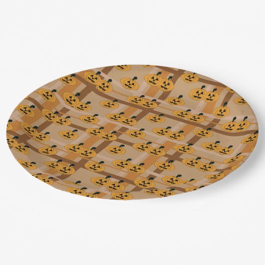 Pumpkin Plaid Papieren Bordje (Gekanteld)