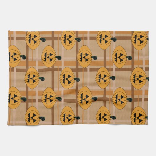 Pumpkin Plaid Theedoek (Horizontaal)