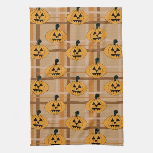 Pumpkin Plaid Theedoek (Verticaal)