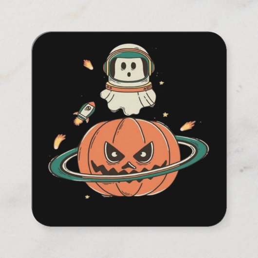 Pumpkin Planet Vierkante Visitekaartje (Voorkant)
