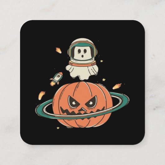 Pumpkin Planet Vierkante Visitekaartje (Achterkant)