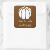Pumpkin-pleister in chocolade-sticker vierkante sticker (Tas)