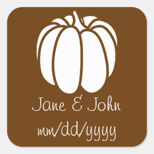 Pumpkin-pleister in chocolade-sticker vierkante sticker