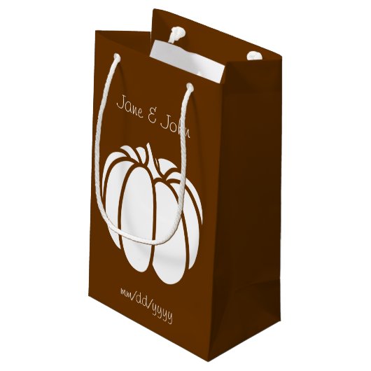Pumpkin-pleister in Chocolate Gift Bag Klein Cadeauzakje (Achterkant Gekanteld)
