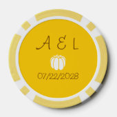 Pumpkin-pleister in geel poker chips (Achterkant)