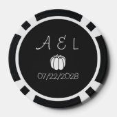 Pumpkin-pleister in het zwart poker chips (Achterkant)