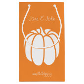 Pumpkin-pleister in Oranje Gift Bag Klein Cadeauzakje (Achterkant)