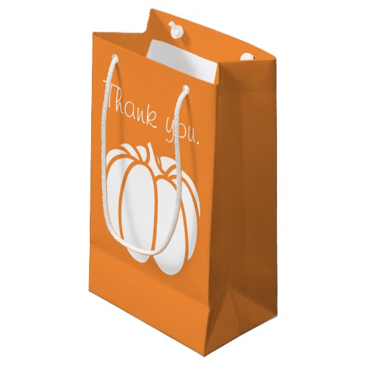 Pumpkin-pleister in Oranje Gift Bag Klein Cadeauzakje (Voorkant Gekanteld)