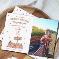 Pumpkin-pleister met foto van Birthday Party