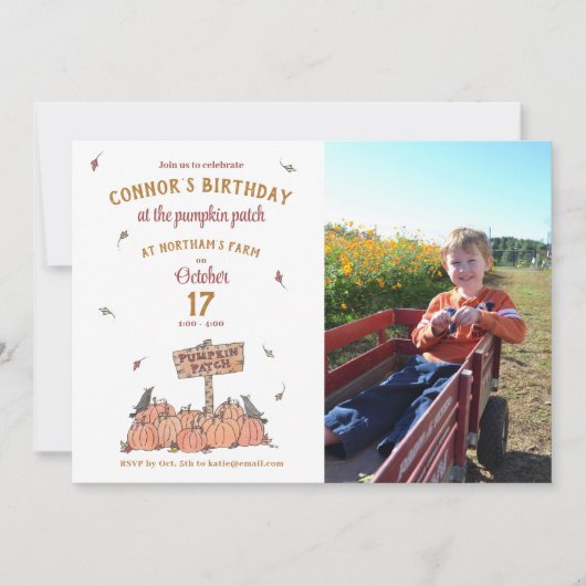 Pumpkin-pleister met foto van Birthday Party (Voorkant)