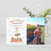 Pumpkin-pleister met foto van Birthday Party (Staand voorkant)