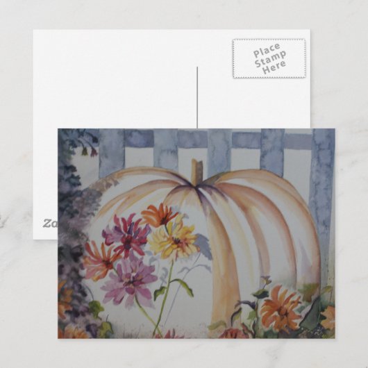 Pumpkin-postkaart voor waterverf briefkaart (Voorkant / Achterkant)