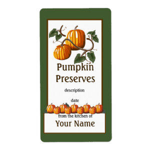 Pumpkin Preserve Canning Label