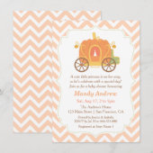Pumpkin Princess Carriage Baby Shower Uitnodiginge Kaart (Voorkant / Achterkant)