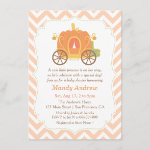 Pumpkin Princess Carriage Baby Shower-uitnodiginge Kaart